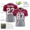 Custom Maroon White-Gray Authentic Fade Fashion Football Jersey