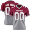 Custom Maroon White-Gray Authentic Fade Fashion Football Jersey