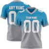 Custom Panther Blue White-Gray Authentic Fade Fashion Football Jersey