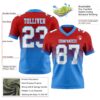 Custom Red White-Powder Blue Authentic Fade Fashion Football Jersey