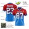 FadeFashion1719-1 Custom Red White-Powder Blue Authentic Fade Fashion Football Jersey