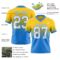 FadeFashion1720-1 Custom Yellow White-Powder Blue Authentic Fade Fashion Football Jersey