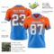 FadeFashion1721-1 Custom Orange White-Powder Blue Authentic Fade Fashion Football Jersey