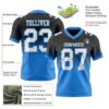 Custom Black White-Powder Blue Authentic Fade Fashion Football Jersey