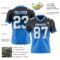 FadeFashion1723-1 Custom Black White-Powder Blue Authentic Fade Fashion Football Jersey
