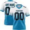 Custom White Black-Panther Blue Authentic Fade Fashion Football Jersey
