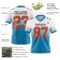FadeFashion1726-1 Custom White Orange-Panther Blue Authentic Fade Fashion Football Jersey