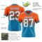 FadeFashion1728-1 Custom Orange White-Panther Blue Authentic Fade Fashion Football Jersey