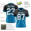 Custom Black White-Panther Blue Authentic Fade Fashion Football Jersey