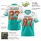 FadeFashion1732-1 Custom White Orange-Aqua Authentic Fade Fashion Football Jersey
