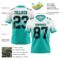 FadeFashion1734-1 Custom White Black-Aqua Authentic Fade Fashion Football Jersey