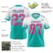FadeFashion1735-1 Custom White Pink-Aqua Authentic Fade Fashion Football Jersey