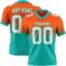FadeFashion1737 Custom Orange White-Aqua Authentic Fade Fashion Football Jersey