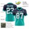 FadeFashion1738-1 Custom Navy White-Aqua Authentic Fade Fashion Football Jersey