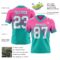 FadeFashion1740-1 Custom Pink White-Aqua Authentic Fade Fashion Football Jersey