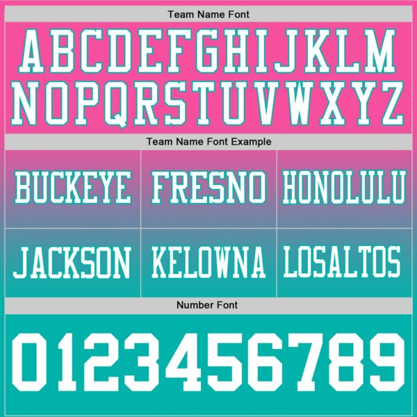 Custom Pink White-Aqua Authentic Fade Fashion Football Jersey