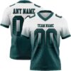 Custom White Midnight Green-Black Authentic Fade Fashion Football Jersey
