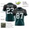 FadeFashion1744-1 Custom Black White-Midnight Green Authentic Fade Fashion Football Jersey