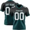 Custom Black White-Midnight Green Authentic Fade Fashion Football Jersey