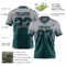Custom Gray Midnight Green-Black Authentic Fade Fashion Football Jersey