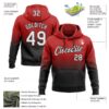 Custom Stitched Red White-Black Fade Fashion Sports Pullover Sweatshirt Hoodie