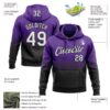 Custom Stitched Purple White-Black Fade Fashion Sports Pullover Sweatshirt Hoodie