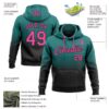 Custom Stitched Teal Pink-Black Fade Fashion Sports Pullover Sweatshirt Hoodie