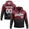 Custom Stitched Burgundy White Black-Gray Fade Fashion Sports Pullover Sweatshirt Hoodie