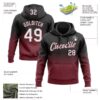 Custom Stitched Black White-Burgundy Fade Fashion Sports Pullover Sweatshirt Hoodie
