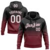 Custom Stitched Black White-Burgundy Fade Fashion Sports Pullover Sweatshirt Hoodie