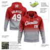 Custom Stitched Red White-Gray Fade Fashion Sports Pullover Sweatshirt Hoodie