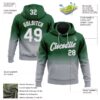 Custom Stitched Green White-Gray Fade Fashion Sports Pullover Sweatshirt Hoodie