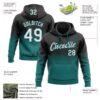 Custom Stitched Black White-Teal Fade Fashion Sports Pullover Sweatshirt Hoodie