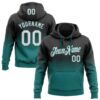 Custom Stitched Black White-Teal Fade Fashion Sports Pullover Sweatshirt Hoodie