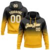 Custom Stitched Black White-Gold Fade Fashion Sports Pullover Sweatshirt Hoodie
