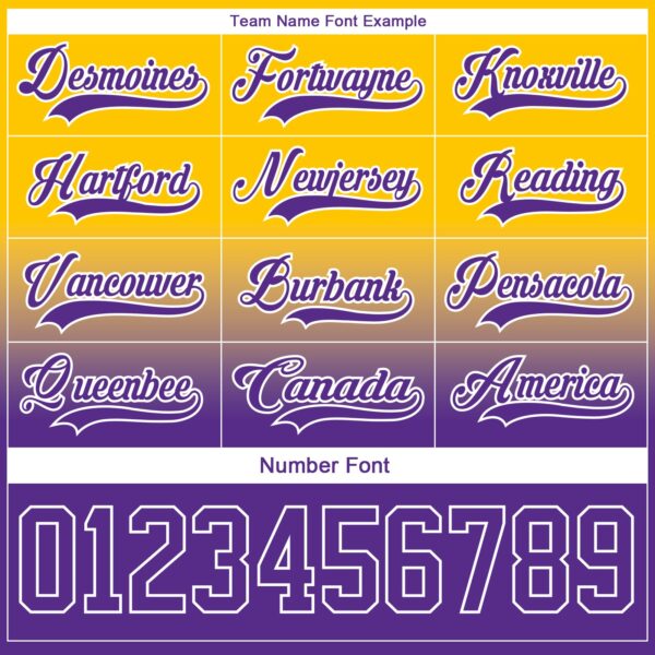 Custom Yellow Purple-White Fade Fashion Hockey Lace Neck Jersey