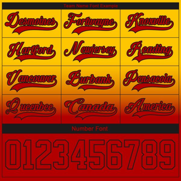 Custom Yellow Red-Black Fade Fashion Hockey Lace Neck Jersey