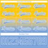 Custom Yellow Light Blue-White Fade Fashion Hockey Lace Neck Jersey