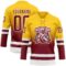Custom Yellow Crimson-White Fade Fashion Hockey Lace Neck Jersey
