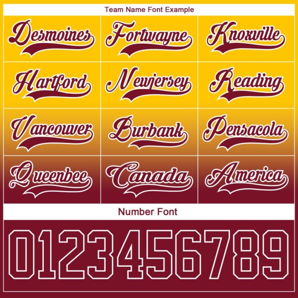 Custom Yellow Crimson-White Fade Fashion Hockey Lace Neck Jersey