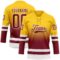 Custom Yellow Crimson-White Fade Fashion Hockey Lace Neck Jersey