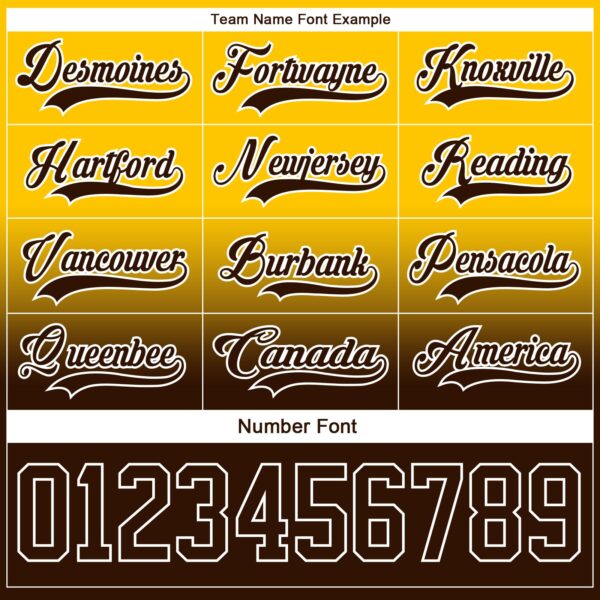 Custom Yellow Brown-White Fade Fashion Hockey Lace Neck Jersey