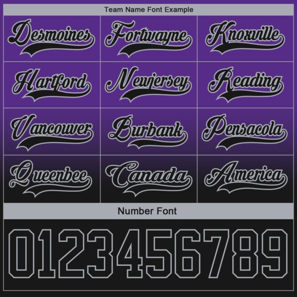 Custom Purple Black-Gray Fade Fashion Hockey Lace Neck Jersey