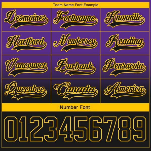 Custom Purple Black-Yellow Fade Fashion Hockey Lace Neck Jersey