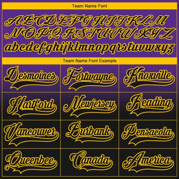 Custom Purple Black-Yellow Fade Fashion Hockey Lace Neck Jersey