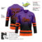 Custom Purple Black-Orange Fade Fashion Hockey Lace Neck Jersey