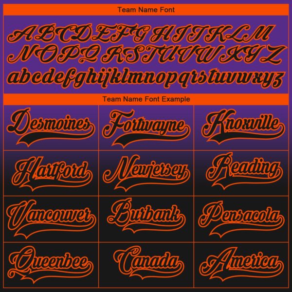 Custom Purple Black-Orange Fade Fashion Hockey Lace Neck Jersey