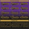 Custom Purple Black-Old Gold Fade Fashion Hockey Lace Neck Jersey
