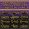 Custom Purple Black-Old Gold Fade Fashion Hockey Lace Neck Jersey