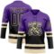 Custom Purple Black-Cream Fade Fashion Hockey Lace Neck Jersey